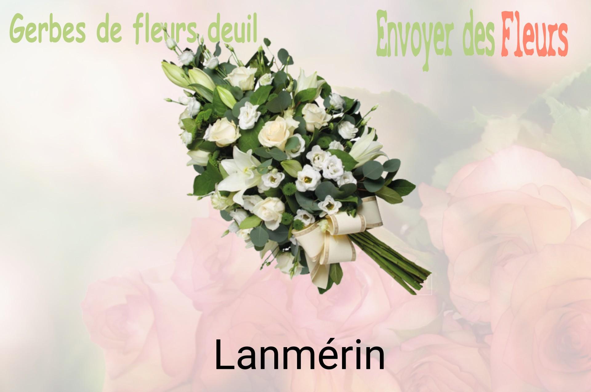 Gerbe de fleurs de deuil livrée à Lanmérin